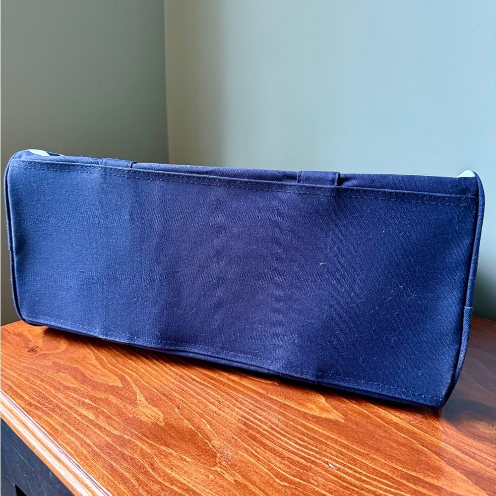 Jean Paul Gaultier Navy & White Striped Tote Weekender Duffle Canvas Bag - Picture 6 of 6